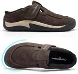 OrthoComfoot Men's Zero Drop Plantar Fasciitis Slippers,Fleece Lined Arch Support Adjustable Strap Shoes