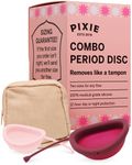 2 Pixie Menstrual Disc - No Metals or Toxins - Ranked 1 for Most Soft Reusable Period Disc - Removes Like a Tampon - Capacity of 3 and 7 Tampons