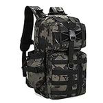 HUNTVP 30L Tactical Backpack Molle Military Rucksack Large Laptop Sports Daypack for Hiking Camping Fishing Hunting Fitness School (Camo-30L)