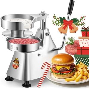 Newhai 5-inch Commercial Burger Patty Maker 130mm Hamburger Press Patty Make Stainless Steel Burger Smasher Hamburger Forming Processor with 400 Pcs Patty Papers for Beef Pork Chicken Patty (5 inch)