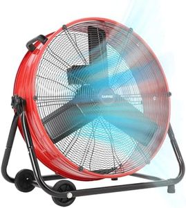 Garvee Industrial Floor Fan 24 Inch with Adjustable 3-Speed 4800-8800 CFM Cooling, 360° Rotation, Portable Handle & Casters, High-Power Airflow for Workshop/Factory/Warehouse