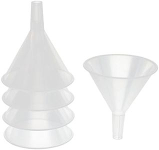 uxcell 5pcs 12cm Mouth Dia Household Lab Liquid Water Oil Plastic Funnel Transfer Filling Tool