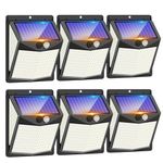 Seklin 6 Pack Outdoor Solar Lights, 238 LED Solar Security Lights and 3 Modes Motion Sensor 270° Wide Angle Solar Powered Lights IP65 Waterproof Solar Wall Light for Front Door, Yard, Garage, Garden