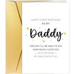 Spercy First Birthday As Daddy Card, Poem Birthday Card for Daddy, New Dad Birthday Card, Birthday Card Gift for Dad from Baby Son Daughter