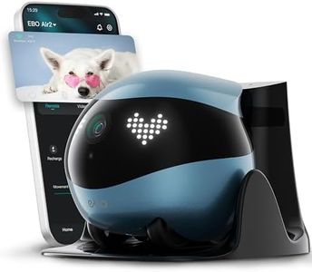 Enabot EBO Air 2 Caméra pour animal de compagnie avec application, caméra mobile 2K avec expressions faciales personnalisables, caméra sans fil avec vision nocturne, audio 2 voies, recharge