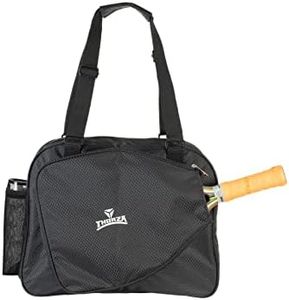 Thorza Pickleball Bag with Front Paddle Pocket, Large Mesh Pockets for Water Bottles and Gear, Storage for Clothes and Sports Equipment, Long Shoulder Sling, Classic Black, Men and Women