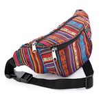 Bumbag Waist Fanny Pack Running Belt, Men Women Unisex Bum Bag Adjustable Belt for Outdoors Workout Hiking Gifts for Men Women Festivals Holiday Wear (Tribal Print)