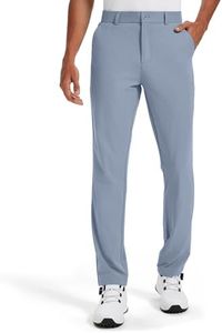 Vytroon Mens Golf Pants All-Day Stretch Chinos 30"/32"/34" Water-Resistant Quick Dry Lightweight Work Dress Trousers with 4 Pockets for Business Casual Travel, Chambray Blue, 46W x 32L