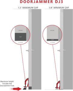 DoorJammer Portable Door Lock Brace – Home Security, Red