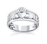 925 Sterling Silver Claddagh Ring for Women - Love Ring - Friendship Ring - Sterling Silver Ring with Heart - Celtic Ring - Size Q