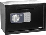 Genie Hand | Electronic Home Safe with Key and Combination Lock, High Security Money Box for Cabinet – B-Class Lock – Anti Bounce Technology