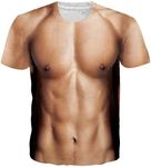 Loveternal Men's 3D Printed Casual Graphic Short Sleeve T-Shirt, 1six-pack Abs 2, XL