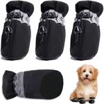 HOOLAVA Dog Shoes, Dog Boots Paw Protector with Reflective Straps, Non Slip Dog Booties for Small Medium Dogs and