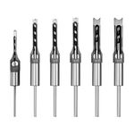 Square Hole Drill Bit Sets, 6Pcs Woodworking Square Mortising Chisel Hole Saw Drill Bit Set Hole Opening Drilling Tools 6.4mm / 8mm / 9.5mm / 12.7mm / 14mm / 16mm