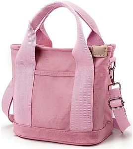 Caissip Tote Bag Women Small Satchel Bag Stylish Mini Tote Handbag Canvas Hobo Bag Fashion Crossbody Bag Shoulder Bag Travel Bag 2023, B Pink, Medium