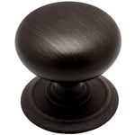 Cosmas 6542ORB Oil Rubbed Bronze Round Cabinet Hardware Knob w/Backplate - 1-1/4" Diameter - 10 Pack