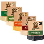 Dr. Squatch All Natural Soap Bar for Men, 5 Bar Variety Pack - Alpine Sage, Bay Rum, Pine Tar, Grapefruit IPA, Spearmint Basil