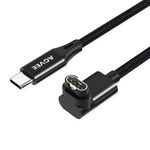 AGVEE 2 Pack 1.5ft 90 Degree Angled Braided USB C Charger Cable Charing Cord for Garmin Watch Fenix 5 6 7, Vivoactive, Instinct, Venu, Tactix, Forerunner, Approach, Venu, Vivomove, Quatix, Black