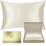 SILKSLEEK 100% Mulberry Silk Pillowcase for Hair and Skin, 22 Momme Silk Bedding, Hypoallergenic Natural Silk Pillowcase, Hidden Zipper Closure, 1 Pc Gift Box (Ivory, 50x75cm)