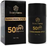 Ivory Loom Sunscreen Stick SPF 50 Broad Spectrum UVA/UVB Sun Protection All Skin Types, Water Resistant, Oil free and Organic, 40g