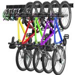 Charmount Bike Rack, Garage Bike Wall mount 13 PCS Adjustable Heavy Duty Bicycle Storage Hanger Systems(10 Hooks + 3 Panel) for Indoor & Home Use