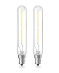 Tobebright T6.5 LED Exit Sign Light Bulbs,2W Refrigerator Light Bulb,20W T6.5 120V Intermediate Base E17 Clear Appliance Bulb Equivalent,for Refrigerator Freezer,Daylight 6000K(2-Pack)