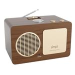 SMPL One-Touch Music Player, Audiobooks + MP3, Quality-Sound, Durable Wooden Encloser with Retro Look, 4GB USB with 40 Nostalgic Hits Included, Live Technical Support (Red, Radio + Music Player)