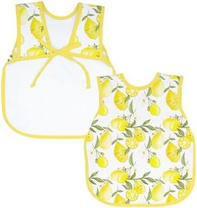 BapronBaby Fresh Lemon Bapron - No Neck Tie Safer Bib for Baby & Toddler - Soft Waterproof Stain Resistant - Machine Washable - Sz Baby/Toddler 6m-3T