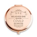 Inspirational Gifts for Women, Unique Friendship Gifts for Best Friends Female, Personalized Mother Day Birthday Graduation Gift for Her Daughter College Girls Coworkers, Engraved Compact Mirror