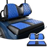 NOKINS Golf Cart Diamond Seat Covers Kit, Fit for Club Car Precedent Ordinary Front Seat Cushion, Golf Cart Vinyl Seat Cover, No Nails Required (Blue and Black)