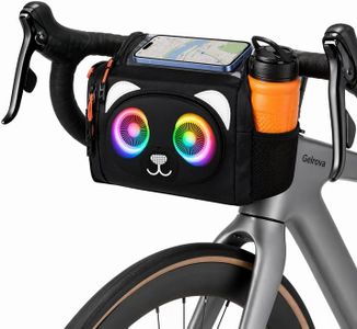 Gelrova LED Bike Handlebar Bag with Speaker, Waterproof Bike Front Phone Bag with Colorful Lights, Front Storage Pouch for Bicycle, MTB & E-Bikes, 6L
