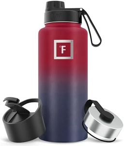 IRON °FLASK Bouteille d'eau de sport - 32 oz, 3 couvercles (couvercle de bec), acier inoxydable isolé sous vide, chaud froid, cantine moderne à double paroi (arc-en-ciel foncé)