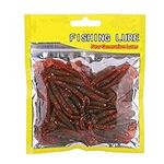 Huairdum Fish Bait, 150PCS 5cm Soft Plastic Fishing Lures T-Tail Grub Worm Baits Fish Tackle Accessory for Saltwater Freshwater Fishing (#9)