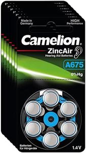 Camelion Pilas para audífonos, 60 unidades (10 blísteres) tipo 675 Zinc Air PR44 batería para audífonos, amplificador de audición, audífonos (A 675 azul)
