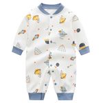 Newborn Rompers Baby Boy Clothes Organic Cotton Jumpsuit Unisex Long Sleeve for Infants, Perfect for Summer and Winter 3-6 Months, Planet