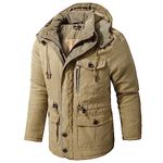 Sherpa Lined Jackets Coat for Mens Full-Zip Rainproof Casual Cycling Windbreakers Multi-Pocket Outdoor Sport Outwears