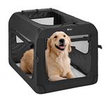 Veehoo Folding Soft Dog Crate, 3-Door Portable Collapsible Pet Kennel for Crate-Training Dogs, 5 x Durable Mesh Screen, 600D Cationic Oxford Fabric, Indoor & Outdoor Use, 36", Black