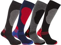 i-Smalls Mens 4 Pairs High Performance Ski Socks Big Foot Thermal Socks 11-14