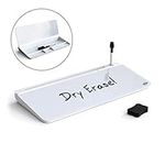 Griply Small Desktop Glass Whiteboard | Dry Erase Computer Pad | White Board Keyboard Stand Drawer Platform | Desk Organizers with Accessories | Office, Home, School Supplies (Standard)