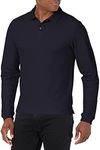 IZOD Uniform Young Men's Long Sleeve Pique Polo, Navy, 34-35