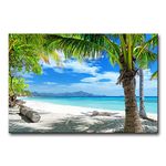 Blue Wall Art Painting Tropical Beach Coconut Tree Blue Ocean Cloud Pictures Prints On Canvas Seascape The Picture Decor Oil for Home Modern Decoration Print for Girls Bedroom