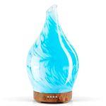 Porseme 100ml Essential Oil Diffuser Glass Color Changing Aroma Air Diffusers Aromatherapy Ultrasonic Cool Mist Humidifier 4 Running Hours Waterless Auto-Off for Sleeping Yoga Office Spa (Blue Wave)