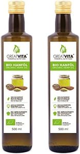 Huile de chanvre biologique GreatVita, 100% pure et pressée à froid, 1 paquet (1x 1000ml)