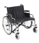 Drive Medical STD26ECDDA Bariatric Sentra EC Heavy Duty Wheelchair with Detachable Desk Arms, Black