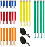 Wrap-It Storage Cinch Straps and Self-Gripping Perforated Roll - Assorted 28-Pack (Multi-Color) - Cable Straps and Reusable Cable Ties for Home, Kitchen, and Desk Organization