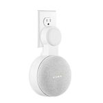 Mrount Wall Mount Holder for Google Home Mini, Space-Saving Design AC Outlet Mount, Perfect Cord Management for Google Home Mini Voice Assistant (White, 1 Pack)