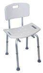 Aidapt Height Adjustable Shower and Bath Stool with Back, Anti Slip Feet, Easy Clean Surface and Hand Grip to Aid Stability. For Users Who are Elderly, Disabled, Pregnant or Unsteady on their Feet