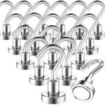 18 Pcs Magnetic Hooks, 25 lbs Strong Magnetic Hooks Heavy Duty, Key Holder Neodymium Magnet Hooks, Wall Magnetic Hooks for Hanging Refrigerator Kitchen Door Cruise Garage Ceiling Tool Storage