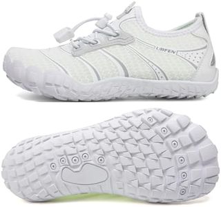 UBFEN Water Shoes for Kids Boys Girls Aqua Socks Barefoot Beach Sports Swim Pool Quick Dry Lightweight Toddler Little Big Kid G White 5 Big Kid