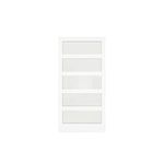 SOLRIG Sliding Pocket Door 32" x 80" - 5 Lites Tempered Frosted Glass Panels, Interior & Closet Single Door Slab, White Primed - Panel Assembly (Needed Without Hardware Kit